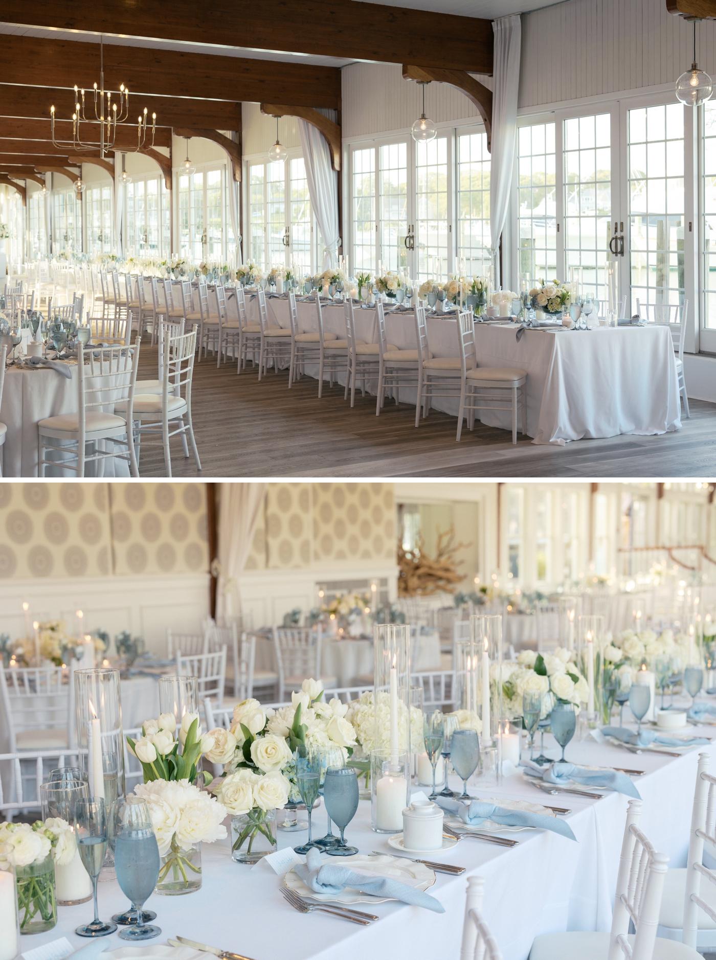 Wedding reception in the Harbor Room at Wychmere Beach Club