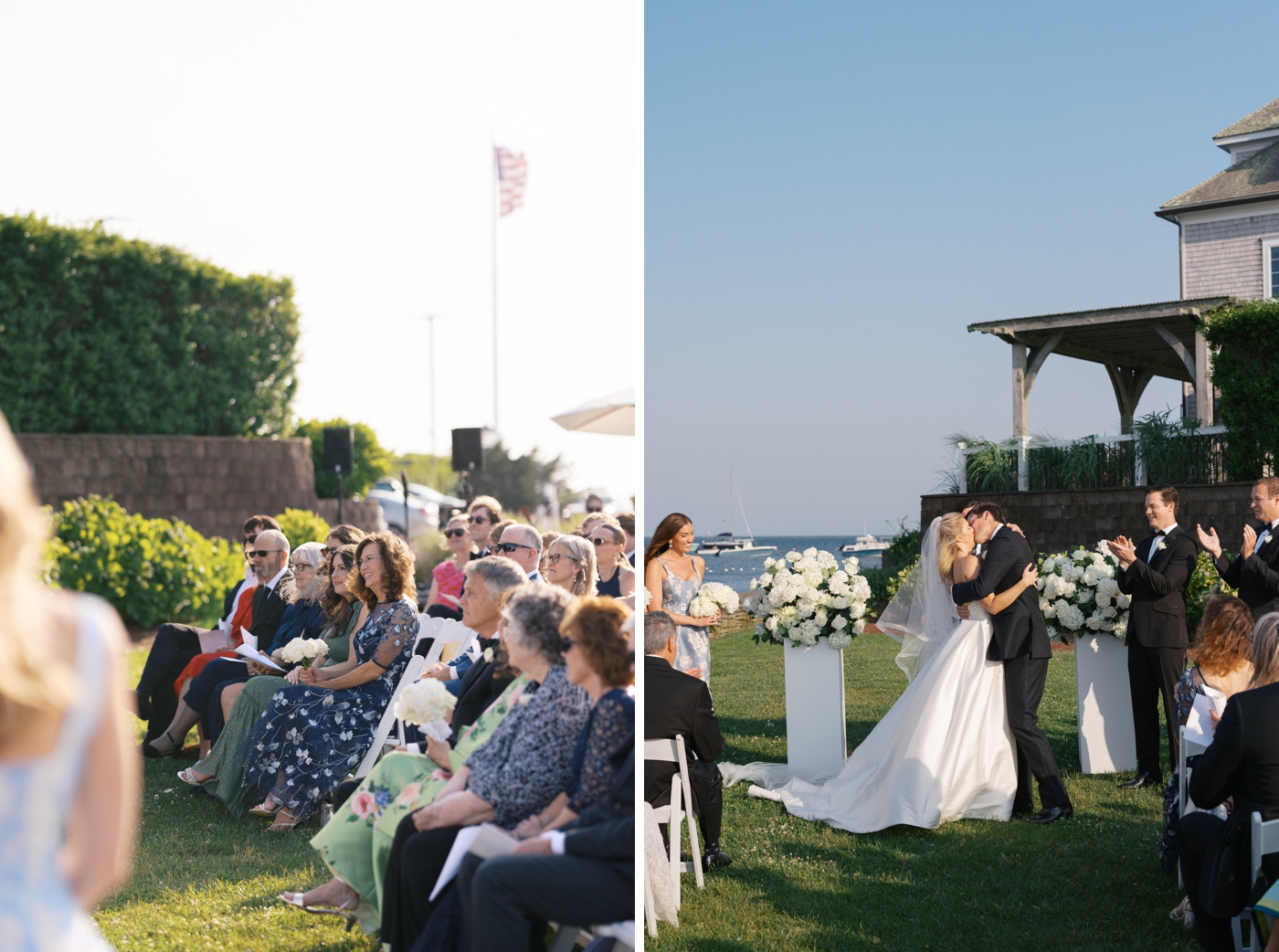 Outdoor wedding ceremony at Wychmere Beach Club