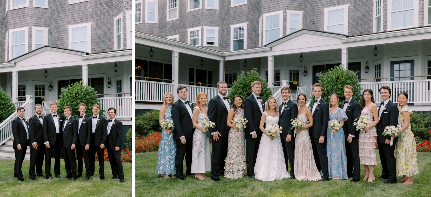 Bridal party portraits at the Harbor View Hotel
