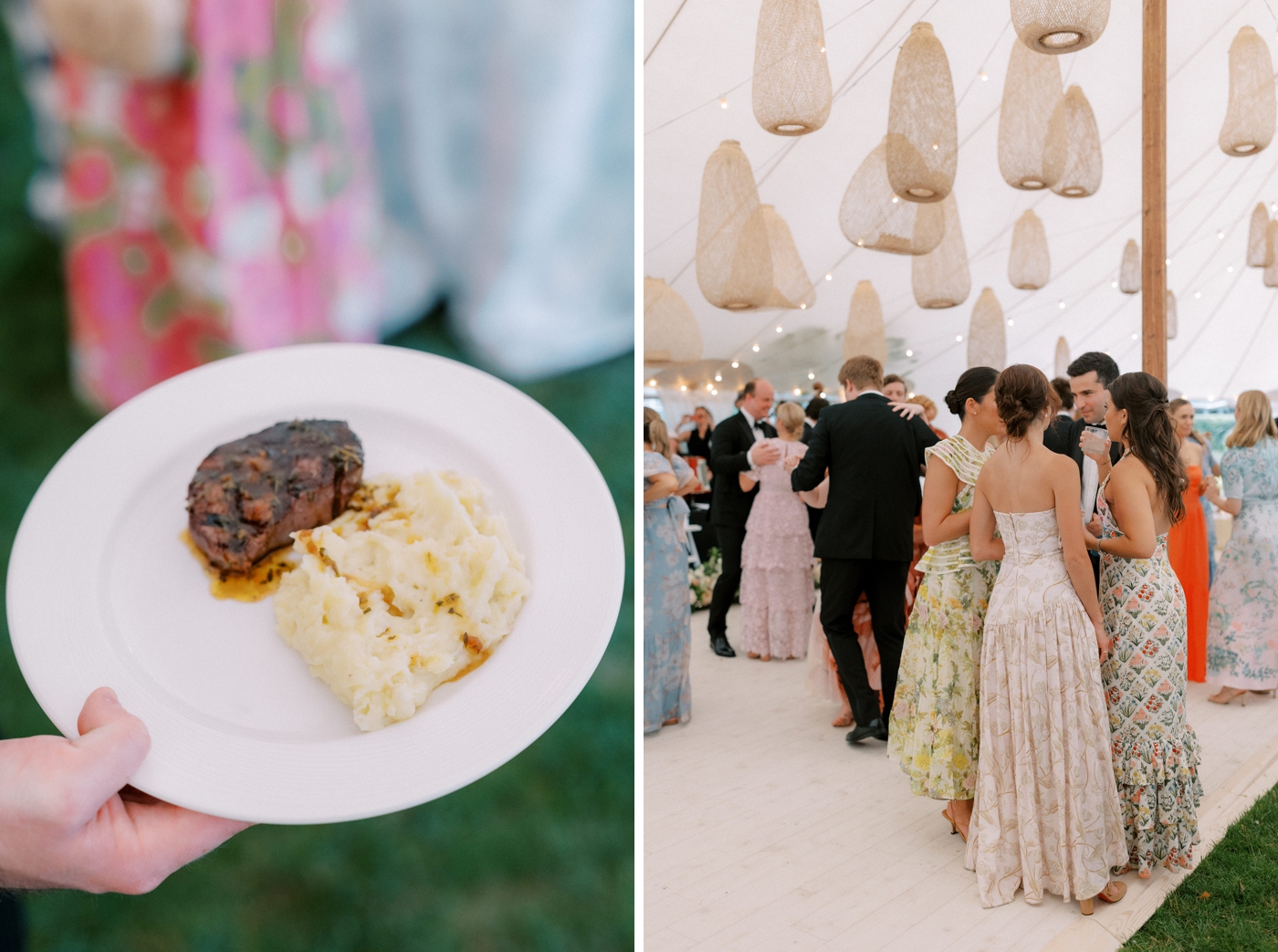 Tented wedding reception at the Harbor View Hotel