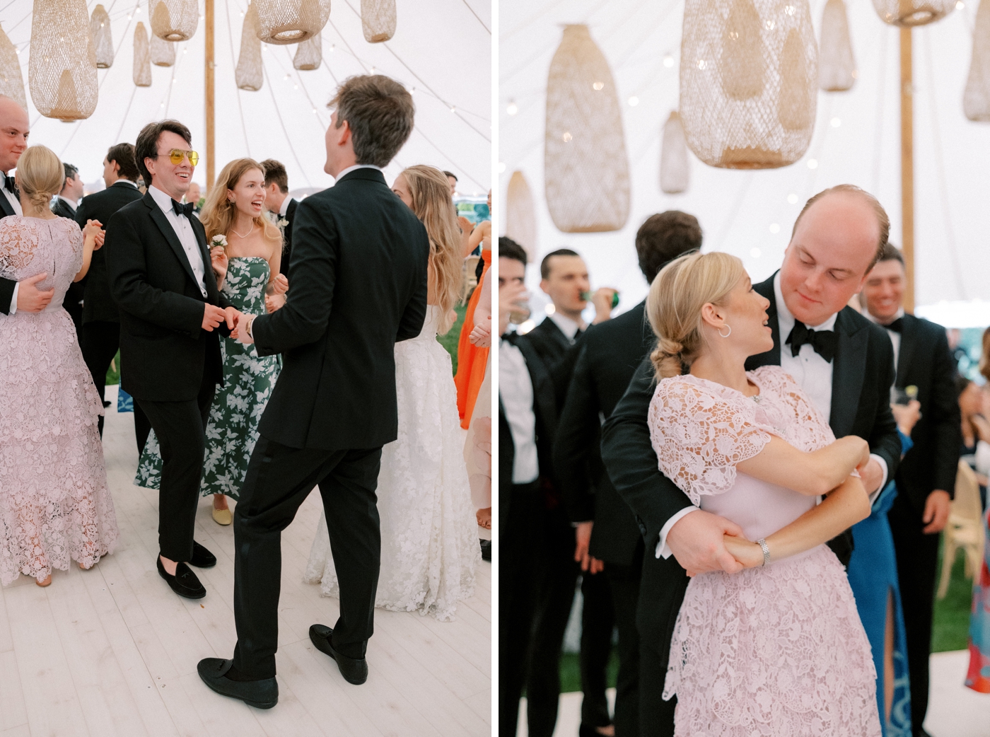 Tented wedding reception at the Harbor View Hotel