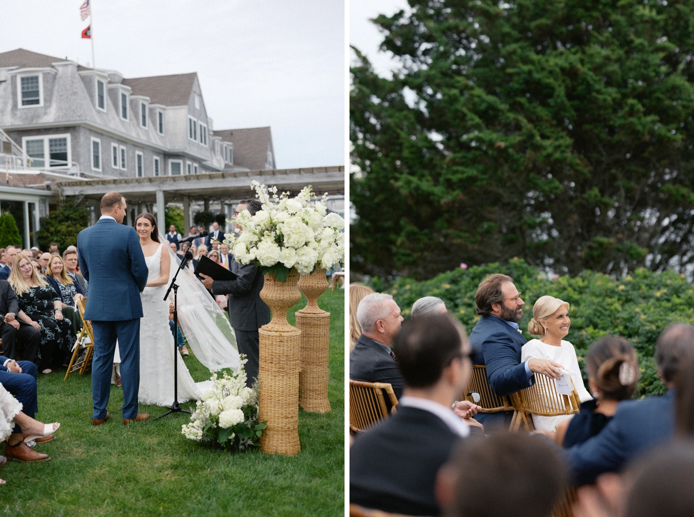 Outdoor wedding ceremony at the Wianno Club