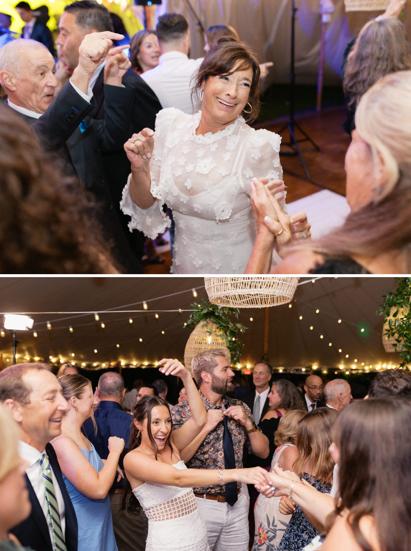 Guests dancing at a Cape Cod wedding reception